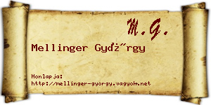 Mellinger György névjegykártya